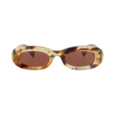 Gucci Round-Frame Recycled Acetate Sunglasses — Brown
