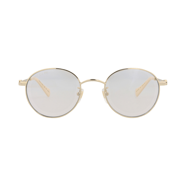 Gucci Round-Frame Metal Sunglasses — Gold