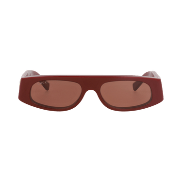 Gucci Square-Frame Recycled Acetate Sunglasses — Red