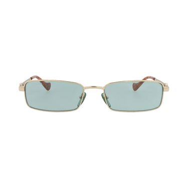 Gucci Square-Frame Metal Sunglasses — Gold