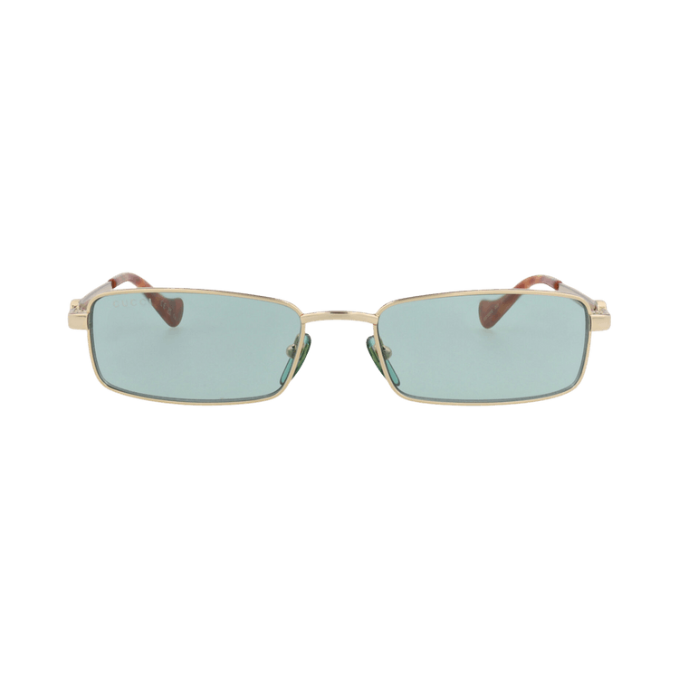 Gucci Square-Frame Metal Sunglasses — Gold