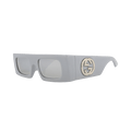 Gucci Shield-Frame Injection Sunglasses — Silver