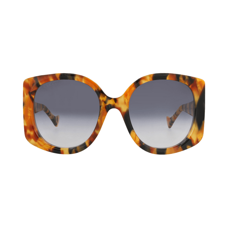 Gucci Round-Frame Recycled Acetate Sunglasses — Brown