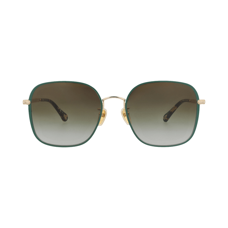Chloé Square-Frame Metal Sunglasses — Gold