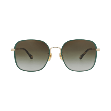 Chloé Square-Frame Metal Sunglasses — Gold