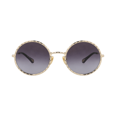 Chloé Round-Frame Metal Sunglasses — Gold