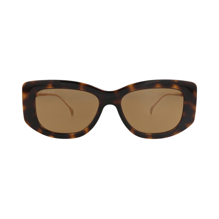 Gucci Square-Frame Injection Sunglasses — Brown