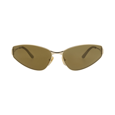 Balenciaga Cat Eye-Frame Metal Sunglasses — Gold