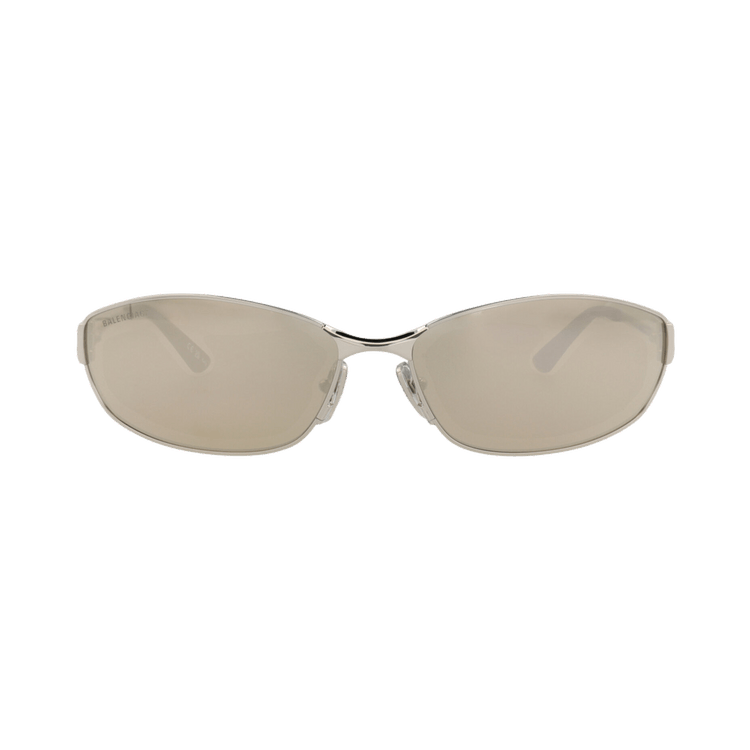 Balenciaga Square-Frame Metal Sunglasses — Silver