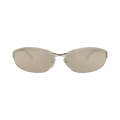 Balenciaga Square-Frame Metal Sunglasses — Silver