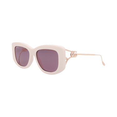 Gucci Square-Frame Injection Sunglasses — Cream