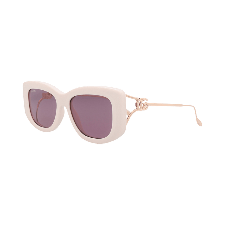 Gucci Square-Frame Injection Sunglasses — Cream