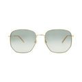 Gucci Square-Frame Metal Sunglasses — Gold