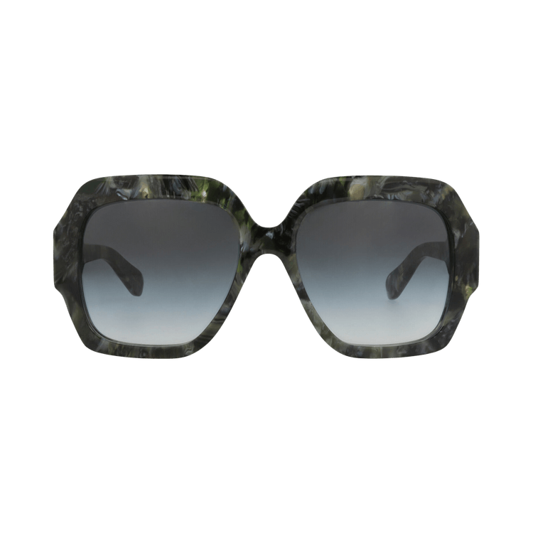 Chloé Square-Frame Recycled Acetate Sunglasses — Green