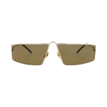 Saint Laurent Square-Frame Metal Sunglasses — Gold