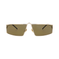 Saint Laurent Square-Frame Metal Sunglasses — Gold