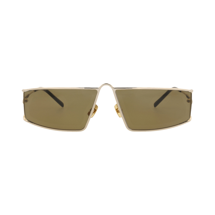 Saint Laurent Square-Frame Metal Sunglasses — Gold