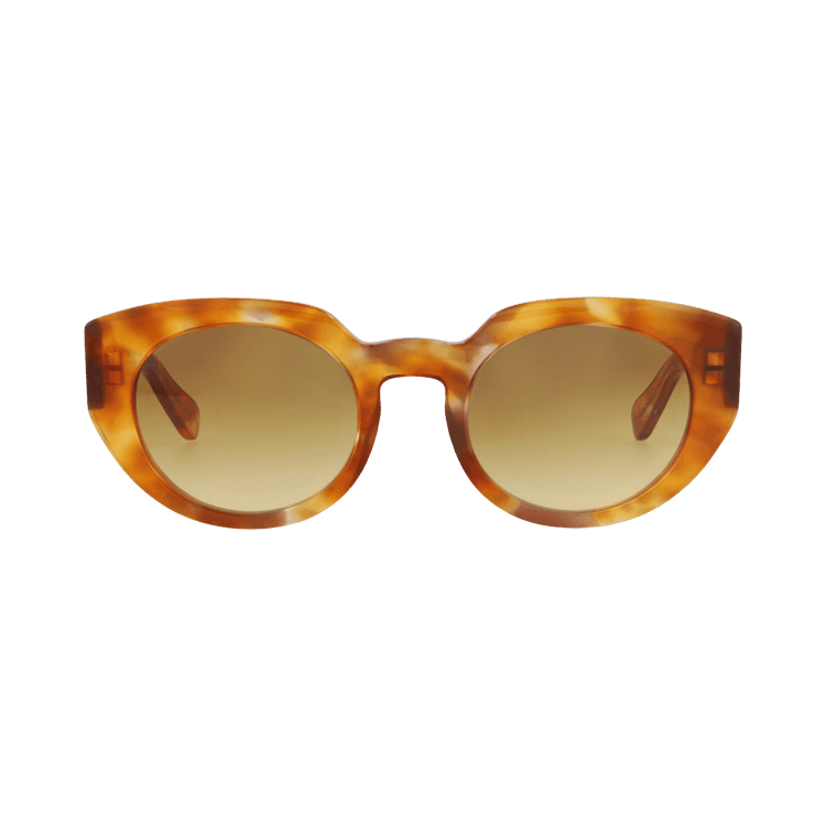 Chloé Round-Frame Recycled Acetate Sunglasses — Brown