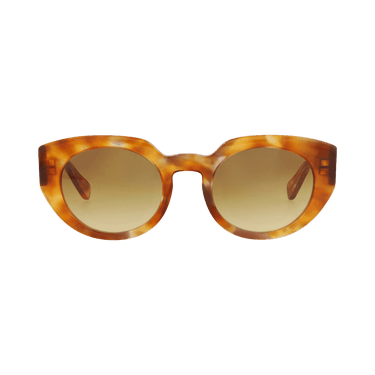 Chloé Round-Frame Recycled Acetate Sunglasses — Brown
