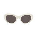 Balenciaga Round-Frame Recycled Acetate Sunglasses — White