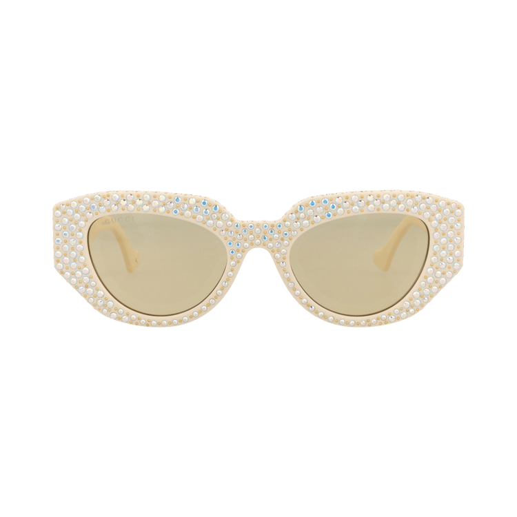 Gucci Cat Eye-Frame Recycled Acetate Sunglasses — Cream