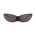 Balenciaga Shield-Frame Aluminum Sunglasses — Black