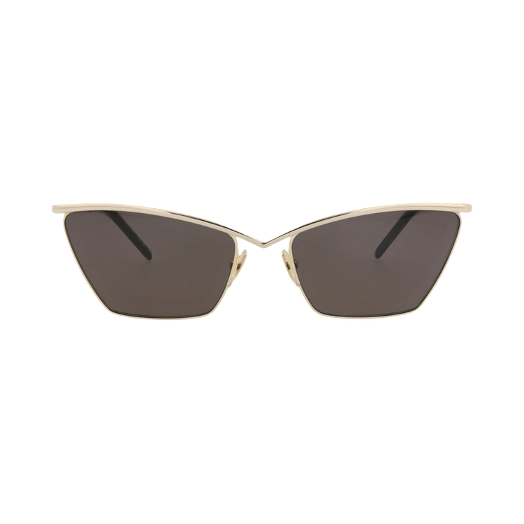 Saint Laurent Cat Eye-Frame Metal Sunglasses — Gold