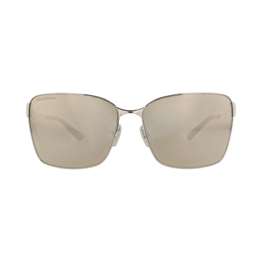 Balenciaga Square-Frame Metal Sunglasses — Silver