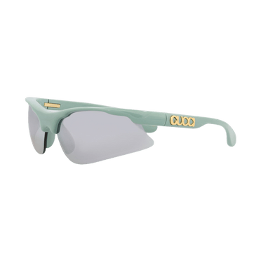 Gucci Shield-Frame Injection Sunglasses — Green