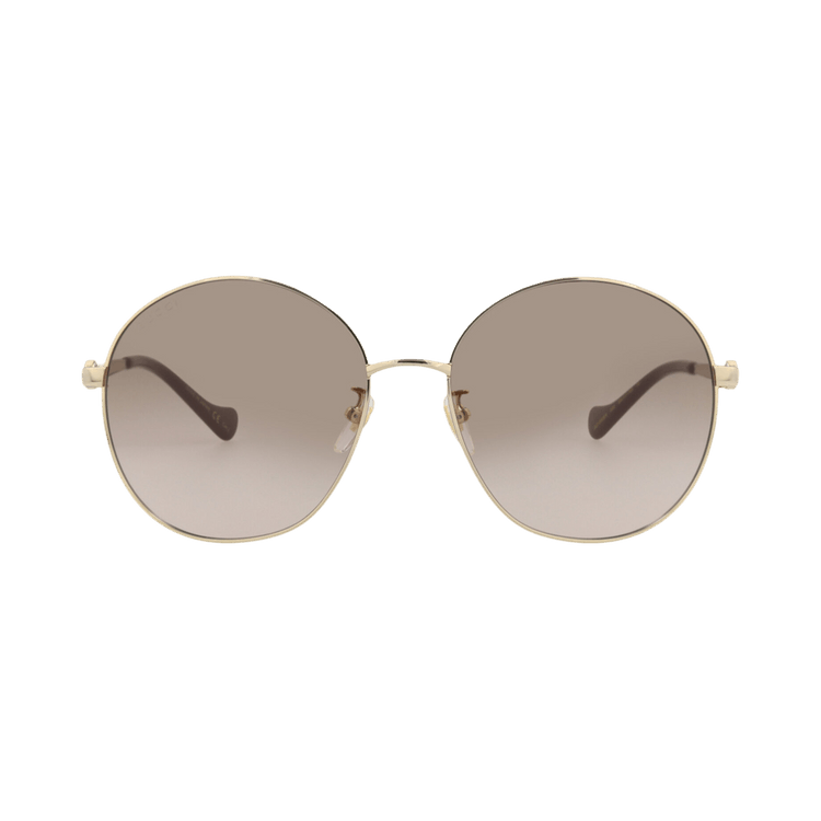 Gucci Round-Frame Metal Sunglasses — Gold