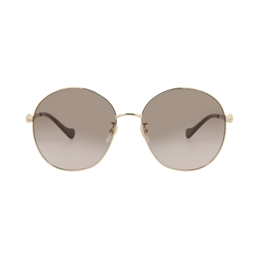 Gucci Round-Frame Metal Sunglasses — Gold