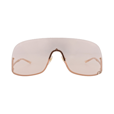 Gucci Shield-Frame Metal Sunglasses — Gold