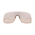 Gucci Shield-Frame Metal Sunglasses — Gold