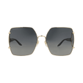Gucci Square-Frame Metal Sunglasses — Gold