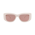Gucci Square-Frame Injection Sunglasses — Cream