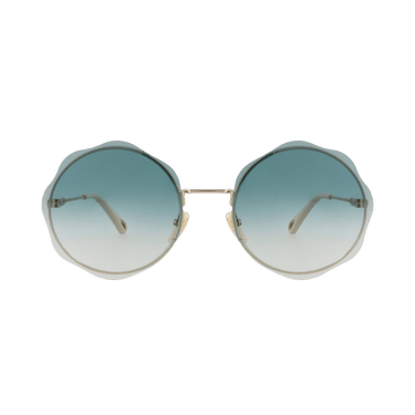 Chloé Round-Frame Metal Sunglasses — Gold