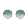Chloé Round-Frame Metal Sunglasses — Gold