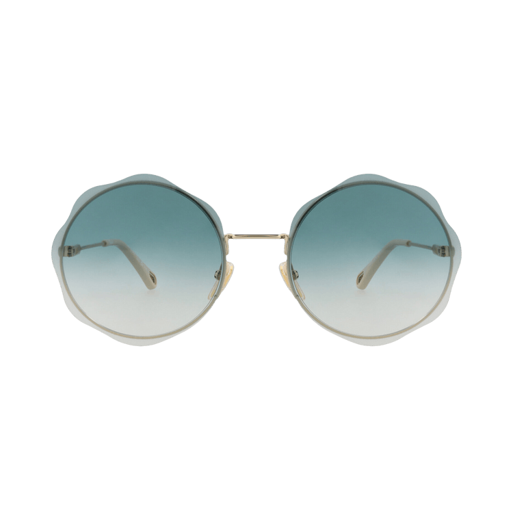 Chloé Round-Frame Metal Sunglasses — Gold