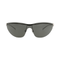 Gucci Shield-Frame Metal Sunglasses — Silver