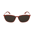 Balenciaga Square-Frame Metal Sunglasses — Red