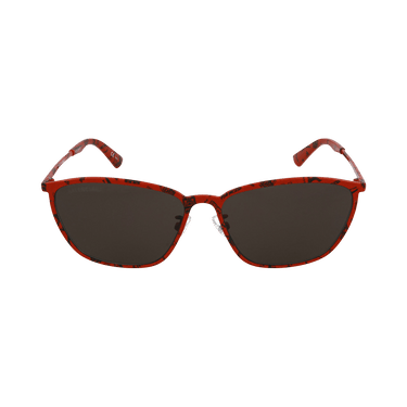 Balenciaga Square-Frame Metal Sunglasses — Red