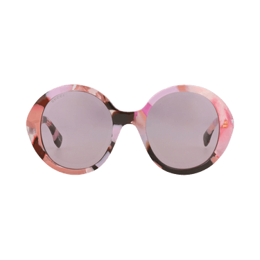 Gucci Round-Frame Recycled Acetate Sunglasses — Pink
