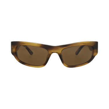 Balenciaga Square-Frame Recycled Acetate Sunglasses — Brown
