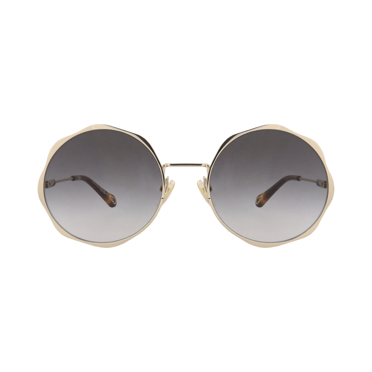 Chloé Round-Frame Metal Sunglasses — Gold