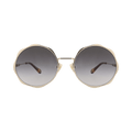 Chloé Round-Frame Metal Sunglasses — Gold