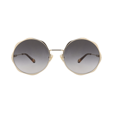 Chloé Round-Frame Metal Sunglasses — Gold