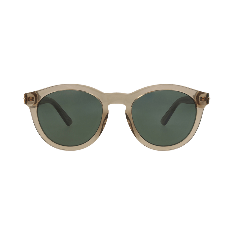Gucci Round-Frame Recycled Acetate Sunglasses — Brown