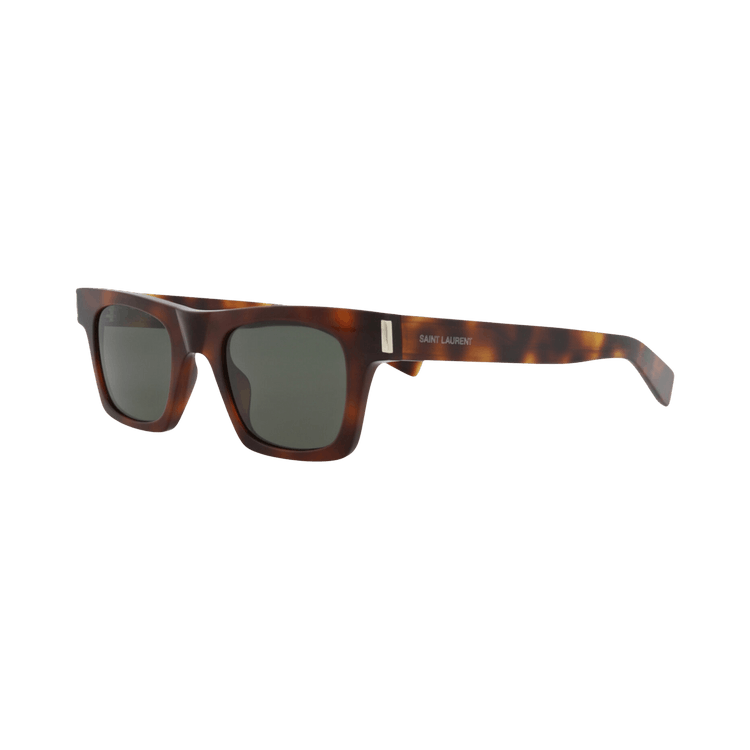 Saint Laurent Square-Frame Recycled Acetate Sunglasses — Brown