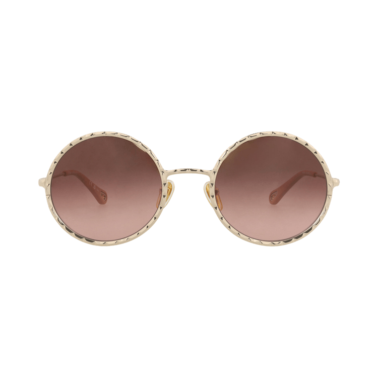 Chloé Round-Frame Metal Sunglasses — Gold