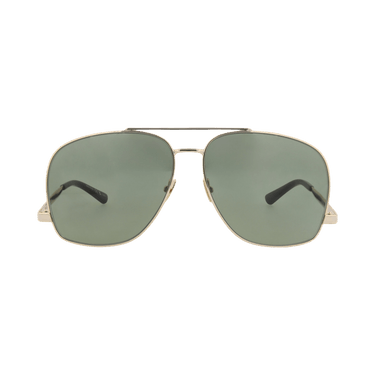 Saint Laurent Aviator-Frame Metal Sunglasses — Gold